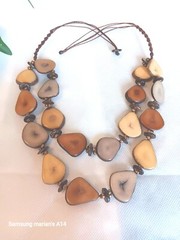 Tagua nut Necklace, EARTH Tones, Boutique, Rare Find, Handmade In Ecuador