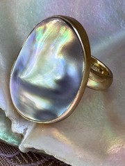 Charles Albert Mabe Pearl & Alchemia Gold Handcrafted Artisan Cocktail Ring