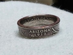 ARIZONA – Size 9 State Quarter Coin Ring
