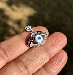925 Silver Evil Eye Protection Pendant Amulet Nazariya Mother of Pearl Jewelry22