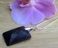 Shungite Pendant Shungite Rectangular Faceted Pendant With Chain Reiki Karelia.
