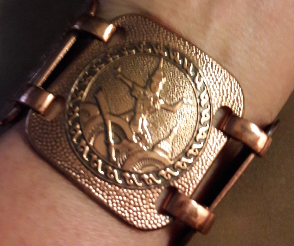 Vintage Siam copper Unisex bracelet size Average