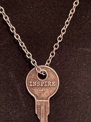 💠INSPIRE 28″ Necklace Rustic Key Silver-tone ‘Giving Key’ Style New FREE SHIP