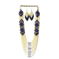 Handmade Seed Bead Necklace American Style Necklace Boho Beaded Necklace earring