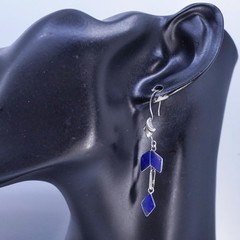 Vintage Native American Sterling 925 silver handmade earrings with lapis lazuli