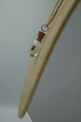 Glass Vial with Tiny Multicoloured Sea Glass Pieces & Adjustable Necklace (P#58)