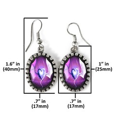 Dragon Heart Earrings – Gothic Fantasy Antique Silver Drop Earrings – 232-SOE
