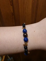 Handmade Women’s Lapis And Blue Goldstone Earrings And Bracelet Set