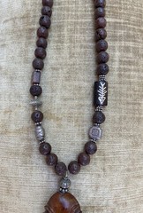 Vintage Japanese Netsuke carved Child handcrafted necklace/pendant NICE