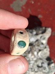 North Carolina Emeralds With 1 Colombian Emerald Set In Deer Antler Ring Size 7