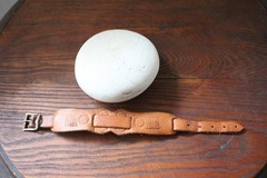 Vintage Leather Cuff Stamped Natural Bracelet Watch Strap Swedish Sweden Brown