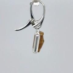 Natural / Raw Cut Square Yellow CITRINE Rough Earrings 925 STERLING SILVER #66e