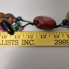 TAGUA Handmade Necklace Acai Bead Artisan Colorful Tassel Fish Hook Clasp