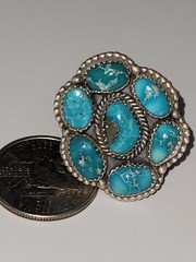 White Water Turquoise- Adjustable cluster ring – SS 925 – handmade