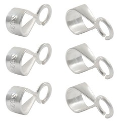 Moicstiy 6Pcs 925 Sterling Silver Slider Pendant Clasp Opening ring, silver