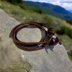 Leather Triple Wrap Bracelet – Handmade Surfer & Boho Style