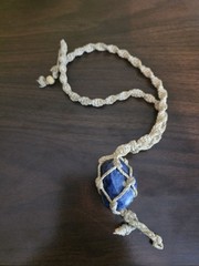 Macrame Sodalite Healing Necklace Gemstone Handmade