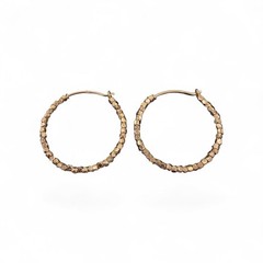 Pyrite Circle Hoop Earrings 925 Sterling Silver Rose Gold Plated 1 Inch