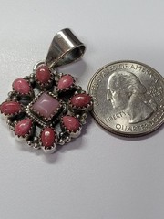 Pink Opal & Thulite SS 925 Handmade Pendant – handmade – full silver back