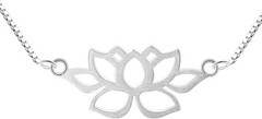 LOTUS FUN S925 STERLING SILVER NECKLACE PENDANT HOLLOW OUT LOTUS PENDANT, NIB!