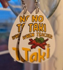 Handcrafted Faux Leather Teardrop Dangle Earrings White Chili Pepper Humor 2in