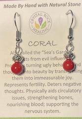 Red Coral Earrings With Stainless Steel Dangles