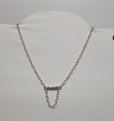 Solo Silver Tone Bar Chain Necklace • Minimalist Boho Layering Pendant Jewelry