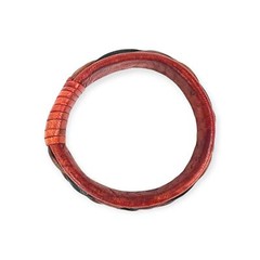 Thick Brown Red Tan Woven Braided Slip On Bracelet Handcrafted Artisan
