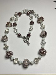 Artisan Handcrafted Art Deco Lampwork Glass Jewelry Purple Haze Necklace #3