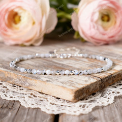 Natural Dainty Rainbow Moonstone Beads Healing Reiki Crystal Minimalist Bracelet