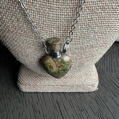 ( ONE ) Unakite perfume bottle necklace 20’ ( see pictures )