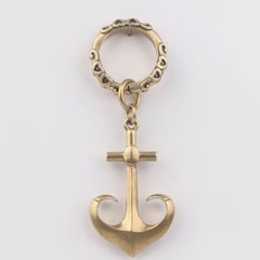 Brass Anchor Rudder Pendant Creative Navigation Gift Keychain Necklace Pendant