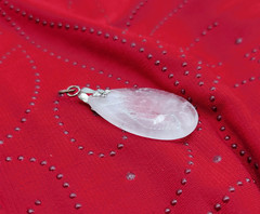 Natural Clear Quartz Crystal Gemstone Tumbled Polished Teardrop Pendant