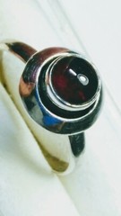 CHARMING UNTREATED NATURAL GARNET IN STERLING SILVER RING SIZE 8.25-8.5!