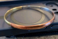 Vintage Brass Copper Stamped Sterling Silver 1/4″ Bracelet Bangle 3 Colors Tri