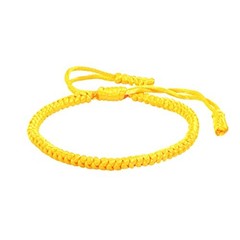 Handmade Tibetan String Bracelet Adjustable Woven Rope Knot Buddhist yellow