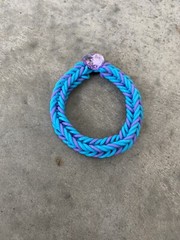Rubber Blue Purple Heart Handmade Stretch Bracelet