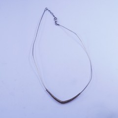 17”, vintage Sterling silver necklace, 925 snake chain with bar pendant