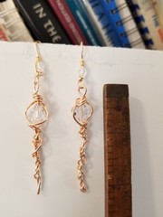 Wand Bronze Earrings 10mm Clear Preciosa bicones Fantasy Story Leverback