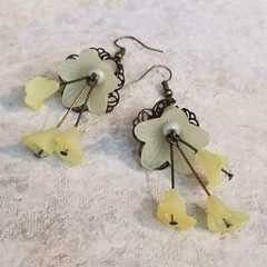 Frosted Tulip Filigree Earrings Orange
