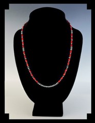 White Fox Creation: Sterling Silver and Coral Necklace