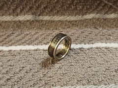 KANSAS State 90% Silver Washington Quarters coin ring 6 2005