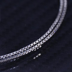 20” 1.4mm, vintage Italian sterling silver 925 box chain necklace
