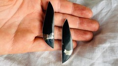 Apache Gold Silver Post Earrings. Rare Pyrite. Sterling. One-of-a-Kind. 3019