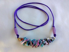 Women Boho Fabric Textile Beaded NECKLACE 30″ Boho Gypsy USA Seller New