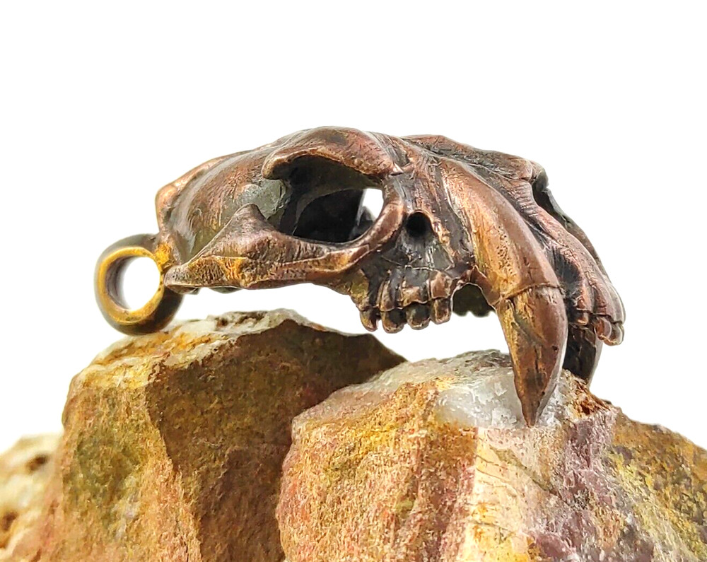 Mountain Lion Skull Pendant, Lion King Skull Necklace, Medieval Lion Amulet