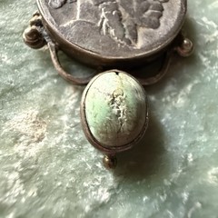 Beautiful Handmade Buffalo Nickel Set With Turquoise And Sterling Stone