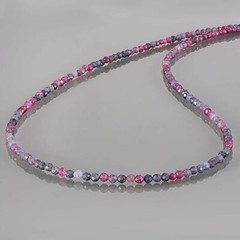 Ruby & Blue Sapphire Necklace, 2.50-3.00mm Micro faceted beads necklace, Natural