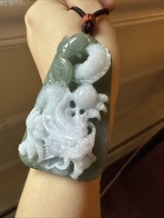 Untreated Genuine Grade A Burma Myanmar Jadeite Dragon 純天然翡翠A貨老坑冰油巧雕龍Certified