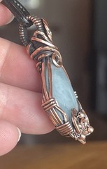 Aquamarine ~ Handmade Copper wire wrapped pendant jewelry 12u